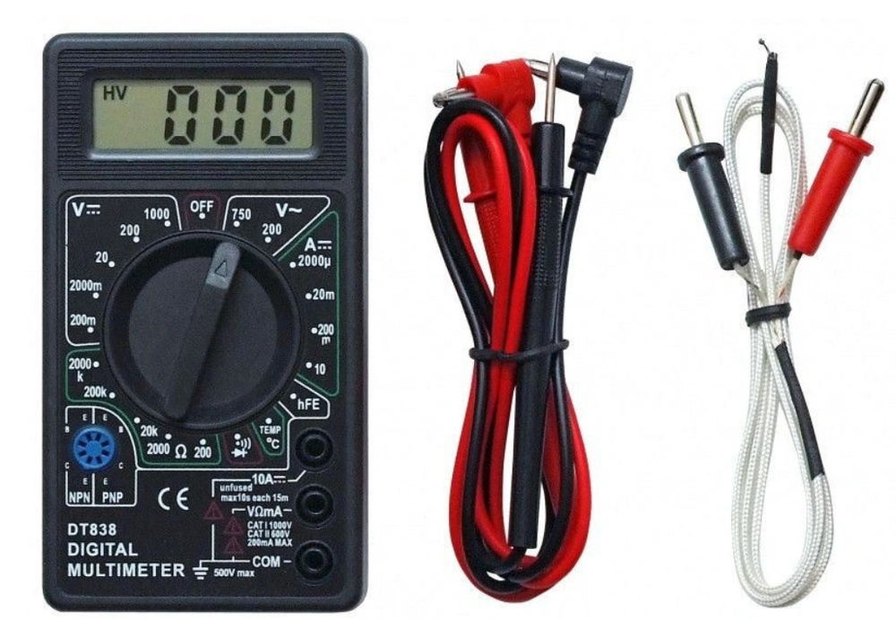 Мультиметр цифровой (тестер) DT-838, черный