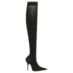 Balenciaga 110mm Flocked-logo Above-knee Boots