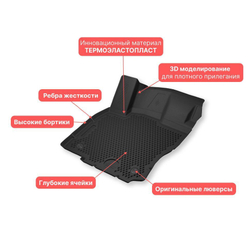 Коврики EVA 3D для Hyundai Santa Fe lll 2012-18 Delform Premium EVS-0609/1