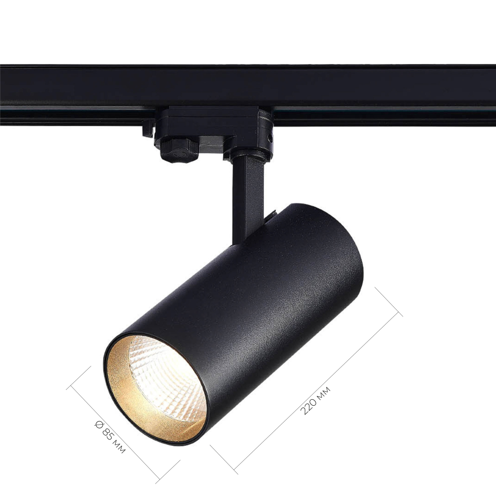 ST661.446.40 Св-к трек. Черный LED 1*40W 4000K 3 200Lm Ra&gt;90 38° IP20 L190xW85xH265 165-265V Трехфазная трековая система