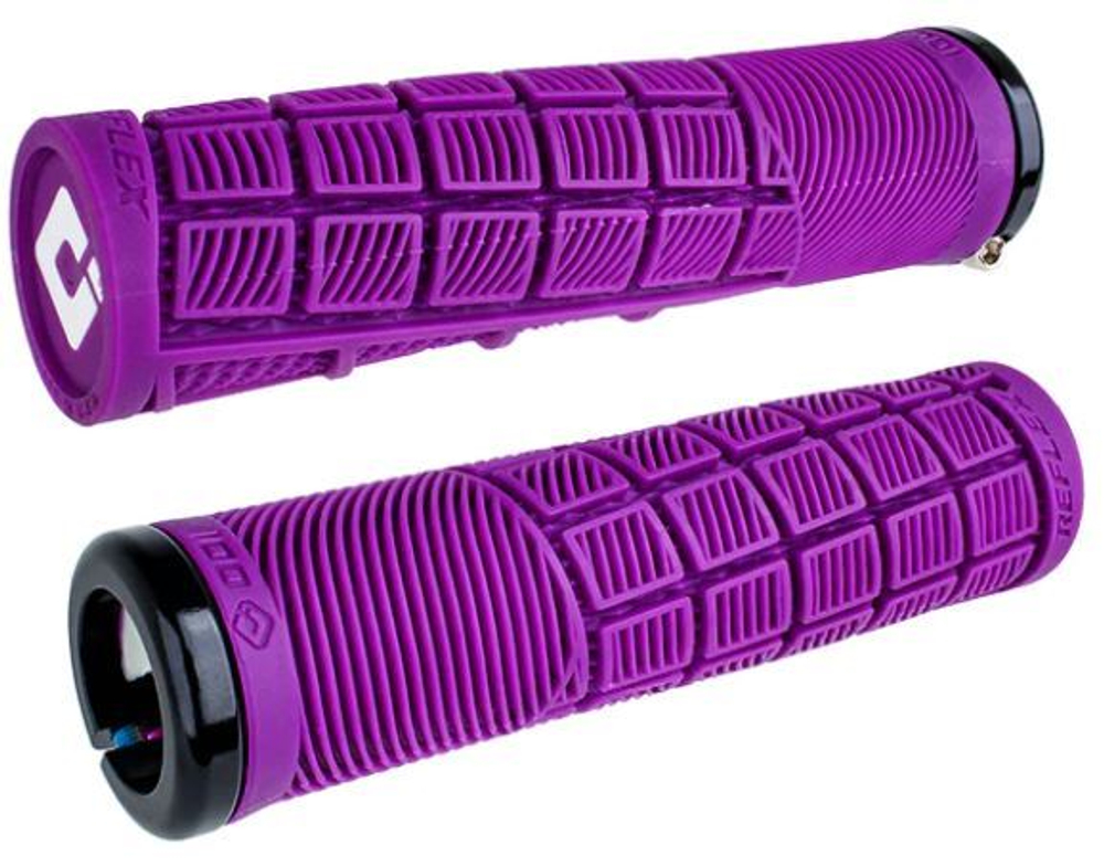 Грипсы ODI Reflex D33RXPR-B 135мм,ø33.5мм,фиолетовые с1 чёрным алюм lock-on и усиленным литым торцом