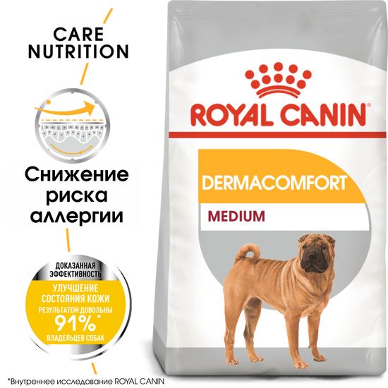 Royal Canin Medium Dermaсomfort для средних пород, склонных к кожным раздражениям и зуду