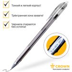 Ручка гелевая стираемая Crown "Erasable Jell" черная, 0,5мм, 1шт