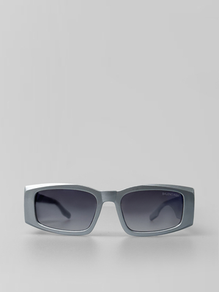 Очки 22687 прямоугольные глянцевые с металлической надписью на широких дужках