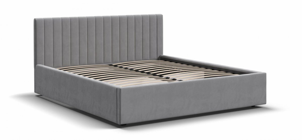Ронда Кровать+ПМ 160 Велюр Монолит сталь