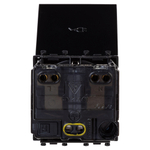 Розетка с крышкой модульная, 2P+E, с з/ш, "Avanti", "Черный квадрат", 2модуля