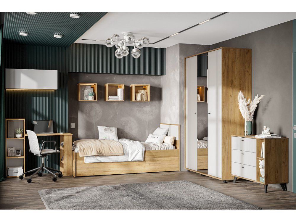 Детская Милан Дуб Золотой/Белый Матовый