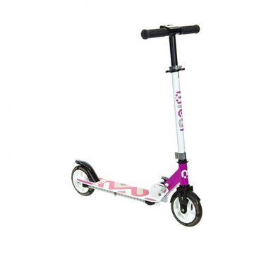 Складной двухколёсный самокат со светящимися колёсами и платформой Micar Flash 145 белый