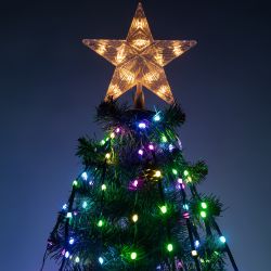 Светодиодная новогодняя гирлянда ЭРА ERASG -03 дождь умная со звездой на елку