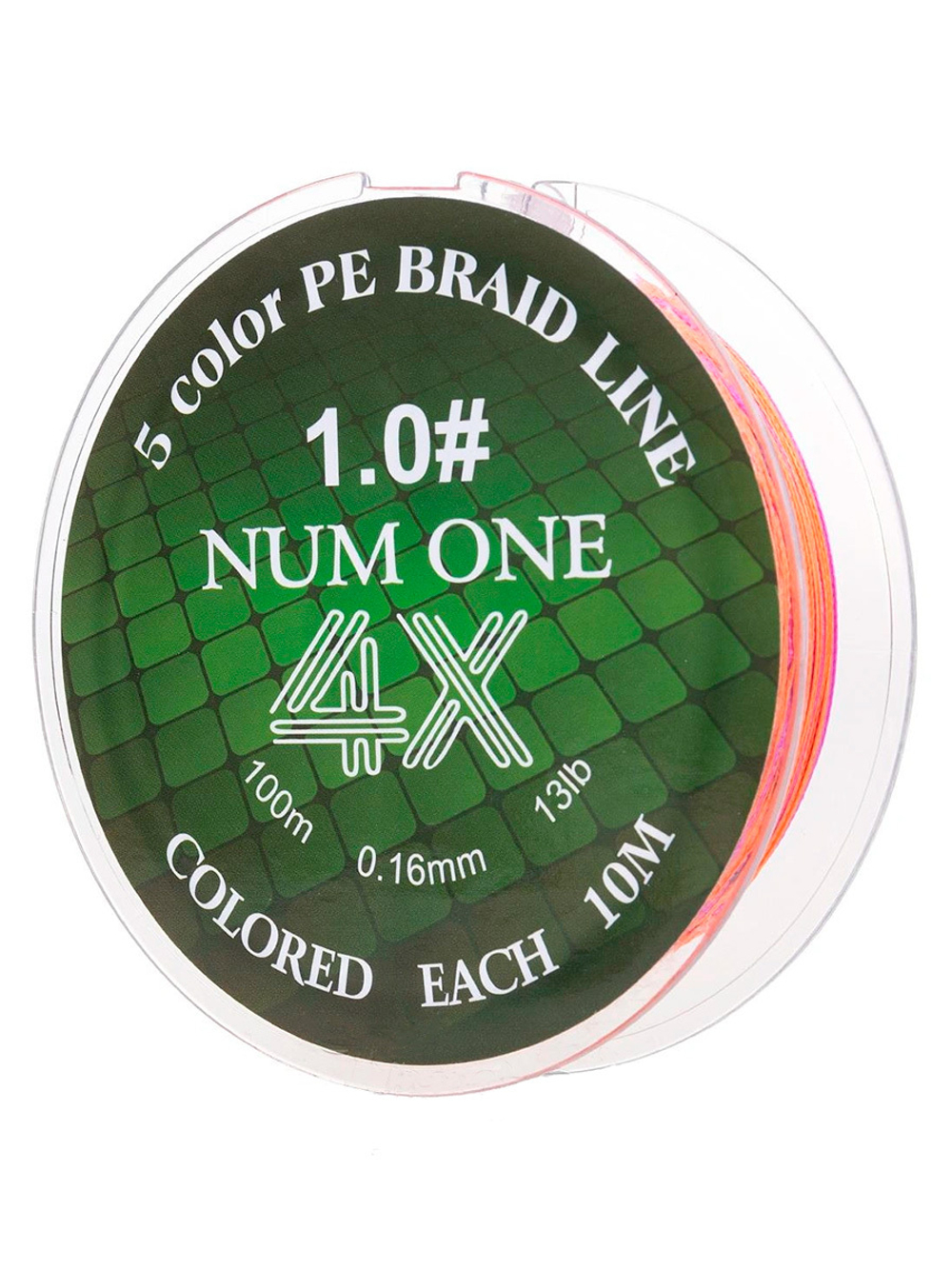 Шнур плетеный для рыбалки Ryobi NUM ONE PE4X-100M Multi Colour 3.5#/0,310 mm