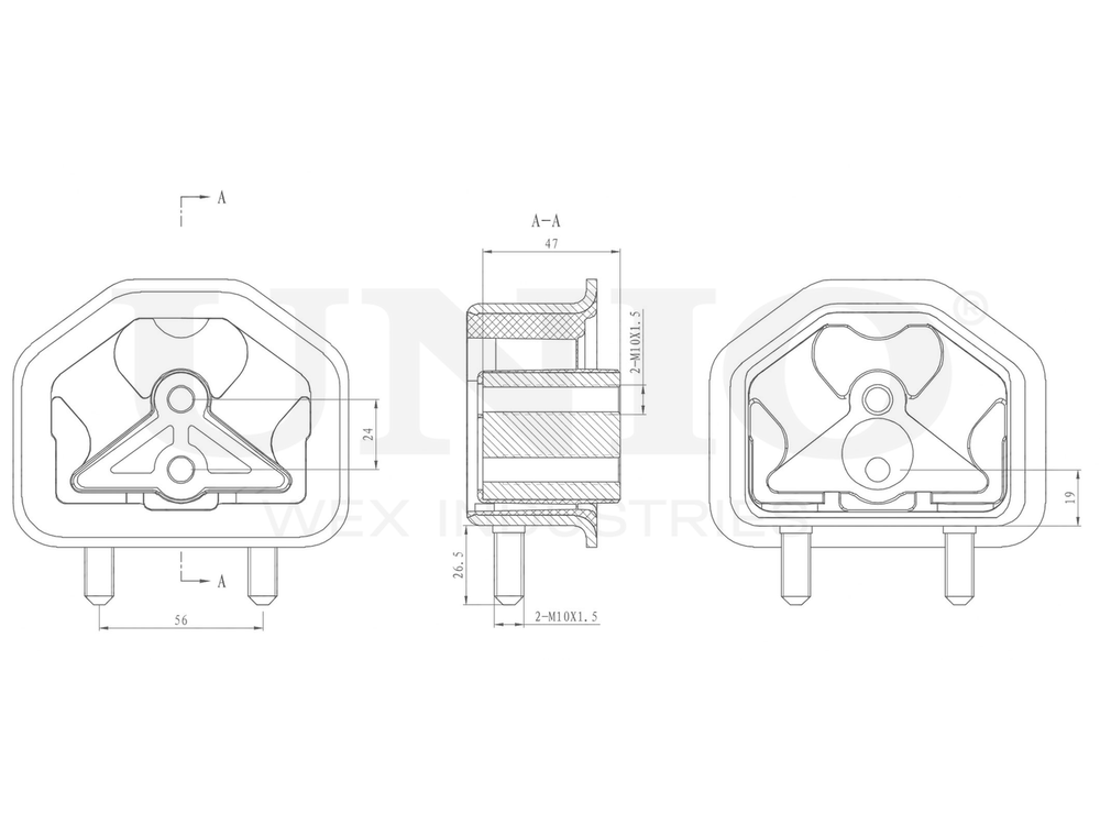 Опора двигателя передняя правая UNIO RMP-15024