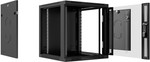 Шкаф настенный 19", 12U Cabeus SH-05F-12U60/35-R-BK