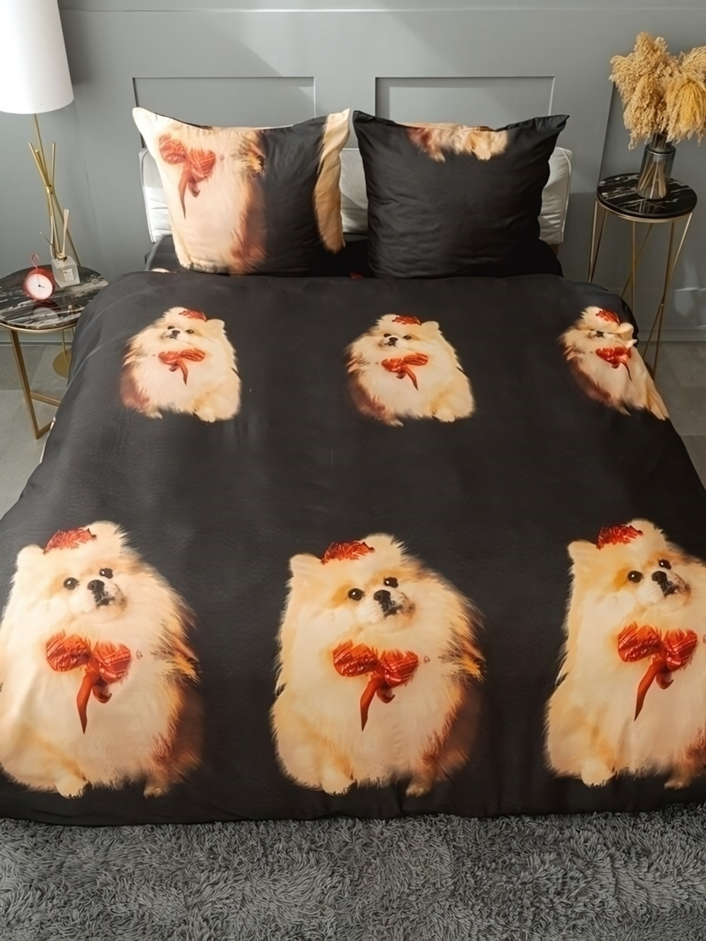 Постельное белье 2,0 полисатин Павлайн Шпиц с бантиком