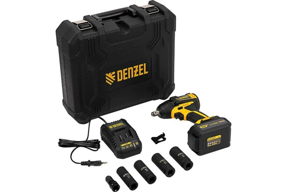 Гайковерт аккумуляторный Denzel CIW-IB-300,Li-ion ударный бесщет. 26501