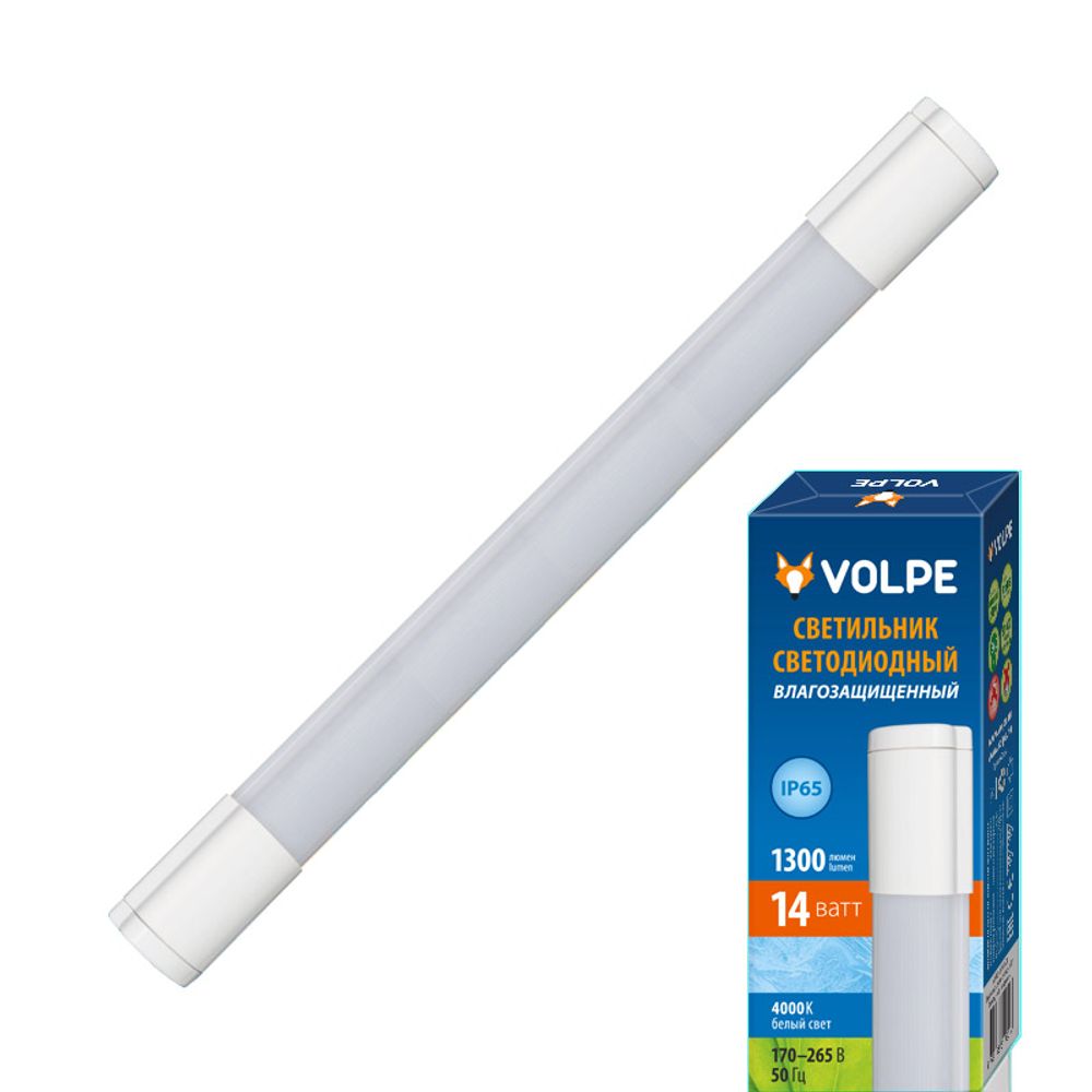 ULT-Q218 14W-NW IP65 WHITE Светильник светодиодный накладной ТМ Volpe. Белый свет 4000K. Степень защиты IP65.Корпус белый.
