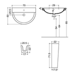 Раковина с пьедесталом AXA One 70 см, белая 1303001-1304001