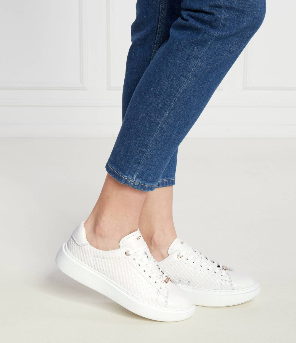 Кожаные кроссовки amber BOSS BLACK - белый(50513433)