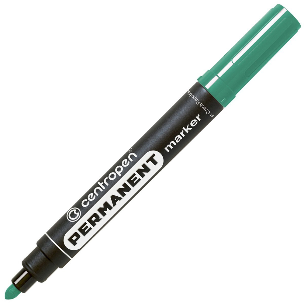 Маркер перманентный Centropen, зеленый, пулевидный, 2,5 мм