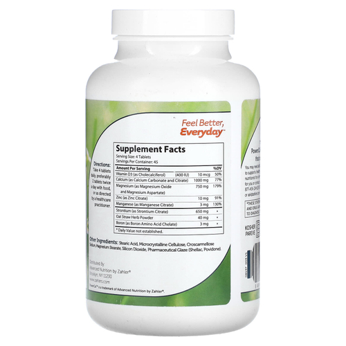 Zahler, PowerCal, комплексная формула кальция, 1000 мг, 180 таблеток (250 мг в 1 таблетке)