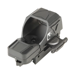 Прицел коллиматорный Veber Black Russian DOT 132 RD DVT11 - вид сверху под углом с логотипом на корпусе