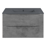 Тумба под раковину Vincea Mia 800 подвесная, 2 выкатных ящика soft close, Beton