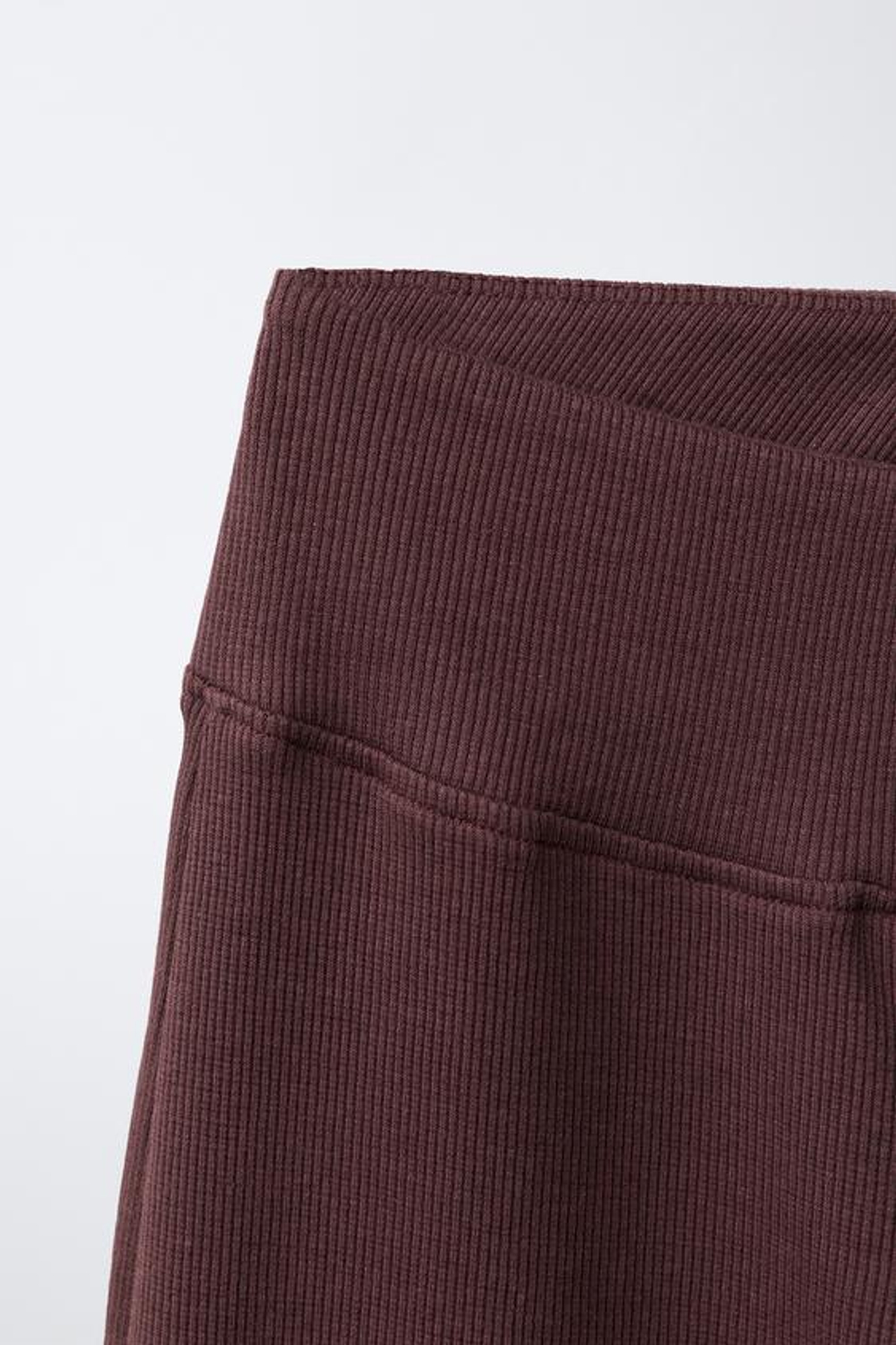 ZARA КОМПЛЕКТ В РУБЧИК ИЗ ТОПА И ПРЯМЫХ БРЮК, КОРИЧНЕВЫЙ
