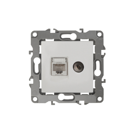 12-3110-01 ЭРА Розетка комбинированная RJ45+TV, IP20, Эра12, белый