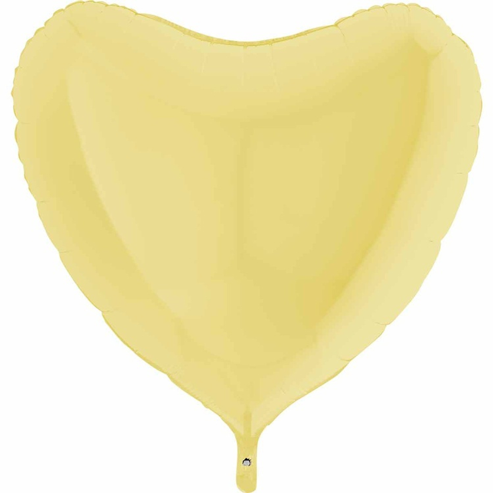 Фольгированная фигура, сердце, 36"/91СМ Пастель Matte Yellow