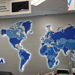 Бренд-стена для Центра поддержки экспорта карта мира