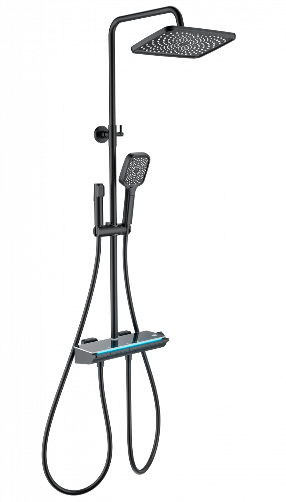 Душевая система с термостатом WONZON & WOGHAND MUSE Lumia, Черный матовый (WW-B4174-MB)