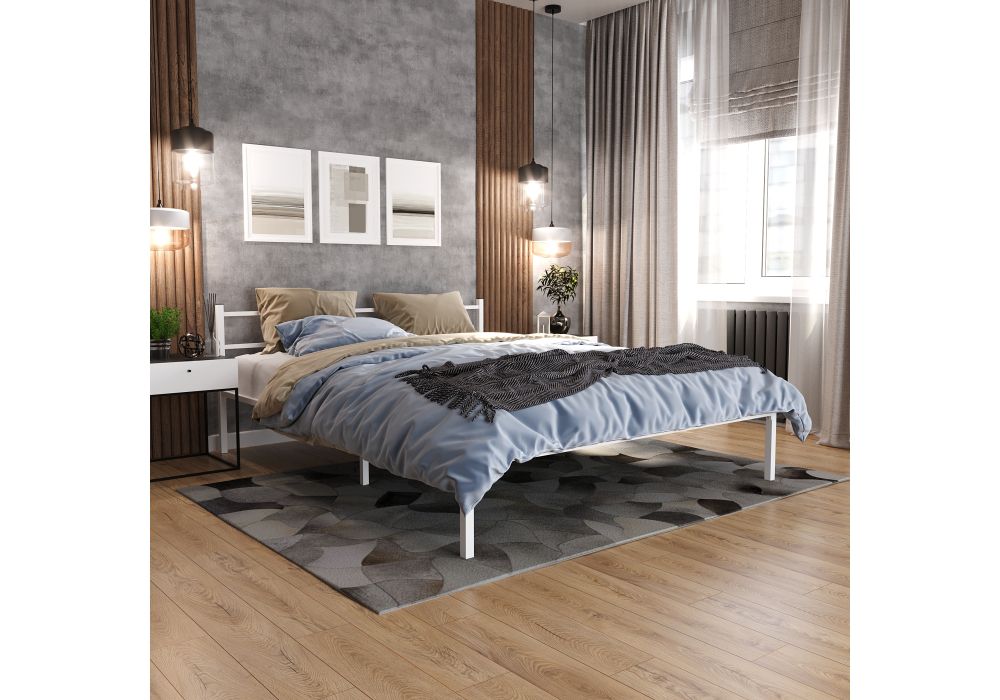 Двуспальная кровать Фади 160х200 белая