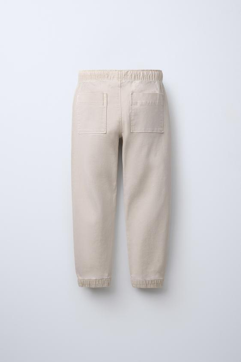 ZARA БРЮКИ-ДЖОГГЕРЫ ИЗ ЭЛАСТИЧНОЙ ТКАНИ, ЭКРЮ