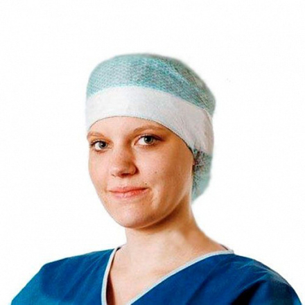 Foliodress cap Comfort form plus - c подкроенной затылочной частью и резинкой /аква/; 60 шт.