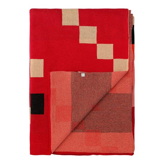 Плед из хлопка по мотивам башкирских орнаментов из коллекции cultural heritage, 130х180 см