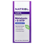 Natrol, мелатонин + 5-HTP, с замедленным высвобождением, 60 двухслойных таблеток