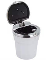 Пепельница автомобильная бездымная с подсветкой, подстаканник для автомобиля белая