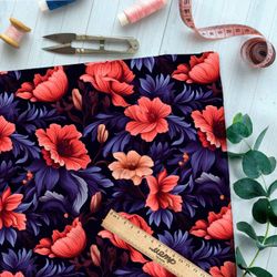 Ткань премиум интерлок живописные мотивы