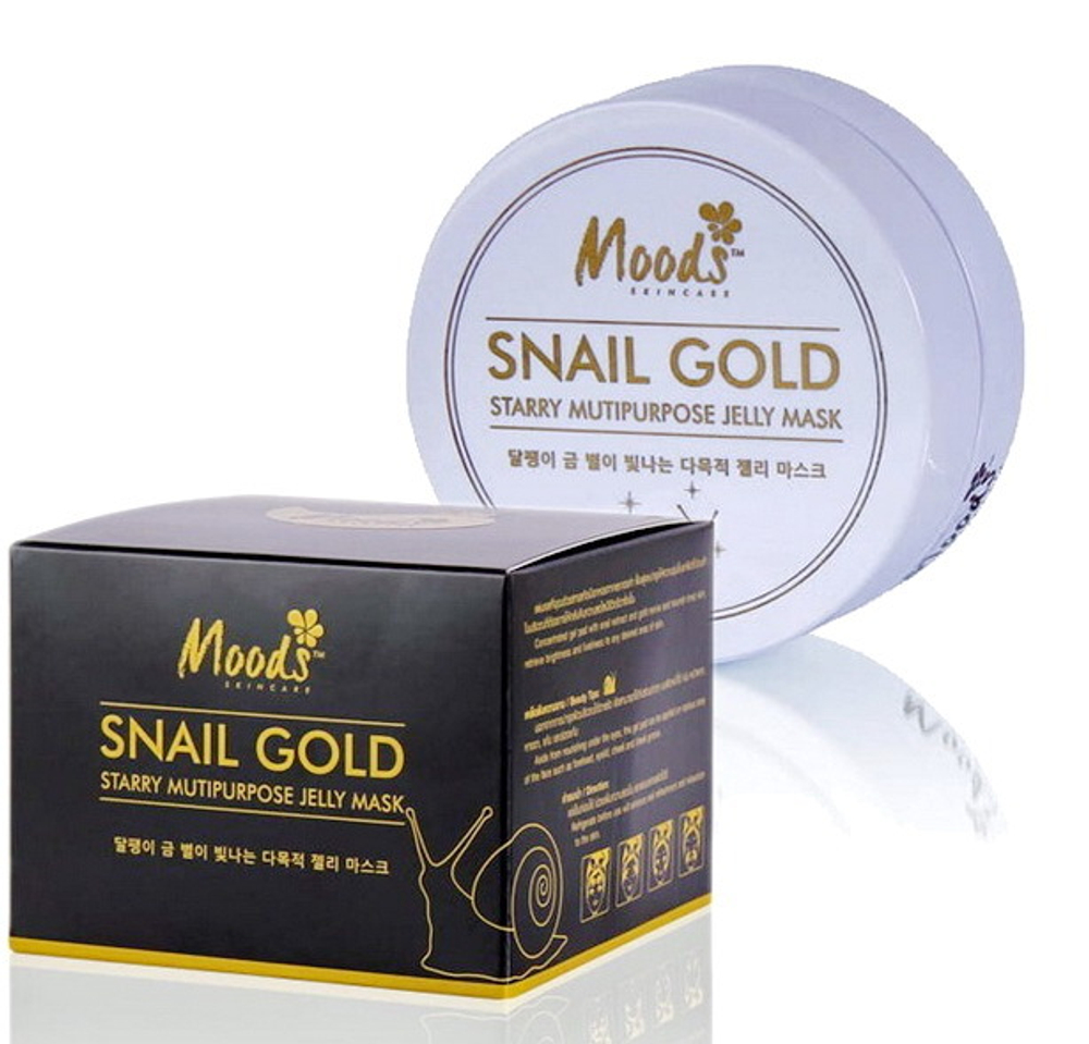 Патчи для глаз с Золотом и Муцином Улитки Moods Snail Gold Jelly Mask