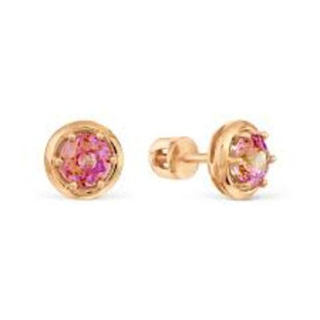 Серьги из золота с фианитами