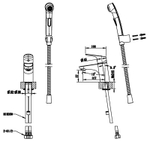 СМЕСИТЕЛЬ BRAVAT НА РАКОВИНУ С ГИГИЕНИЧЕСКИМ ДУШЕМ DROP F14898C-2