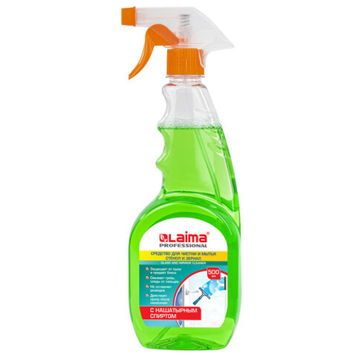 Средство для мытья стекол и зеркал с нашатырным спиртом 500 мл, LAIMA PROFESSIONAL, распылитель