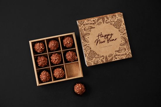 Упаковка для 9 шоколадных конфет. НГ