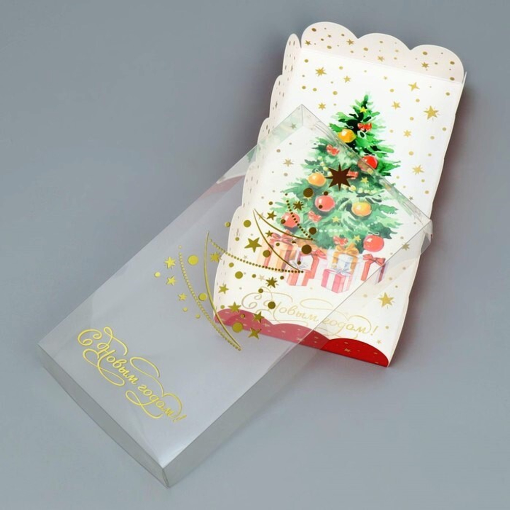 Коробочка для печенья «С Новым годом! Елка», 10.5 х 21 х 3 см
