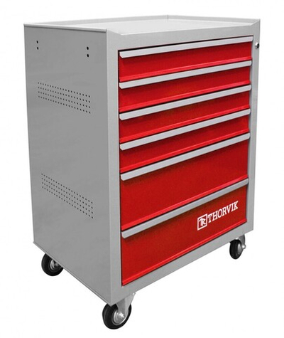 TT6GR-R Тележка инструментальная 6-ти полочная (серая с красными ящиками)