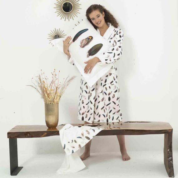 Халат женский сатин махра GALA кремовый Tivolyo Home Турция