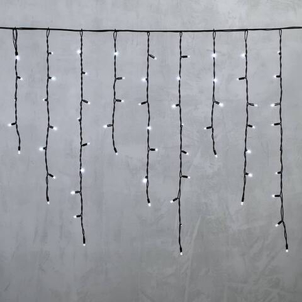 Светодиодная бахрома с колпачком 3,2*0,9 м., 168 белых LED ламп, каучуковый черный провод, LTC (LL168-1-2W)