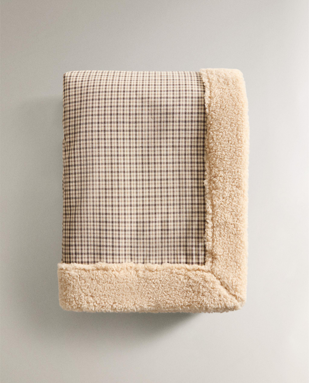 Zara Home плед из хлопка, экрю, в клетку