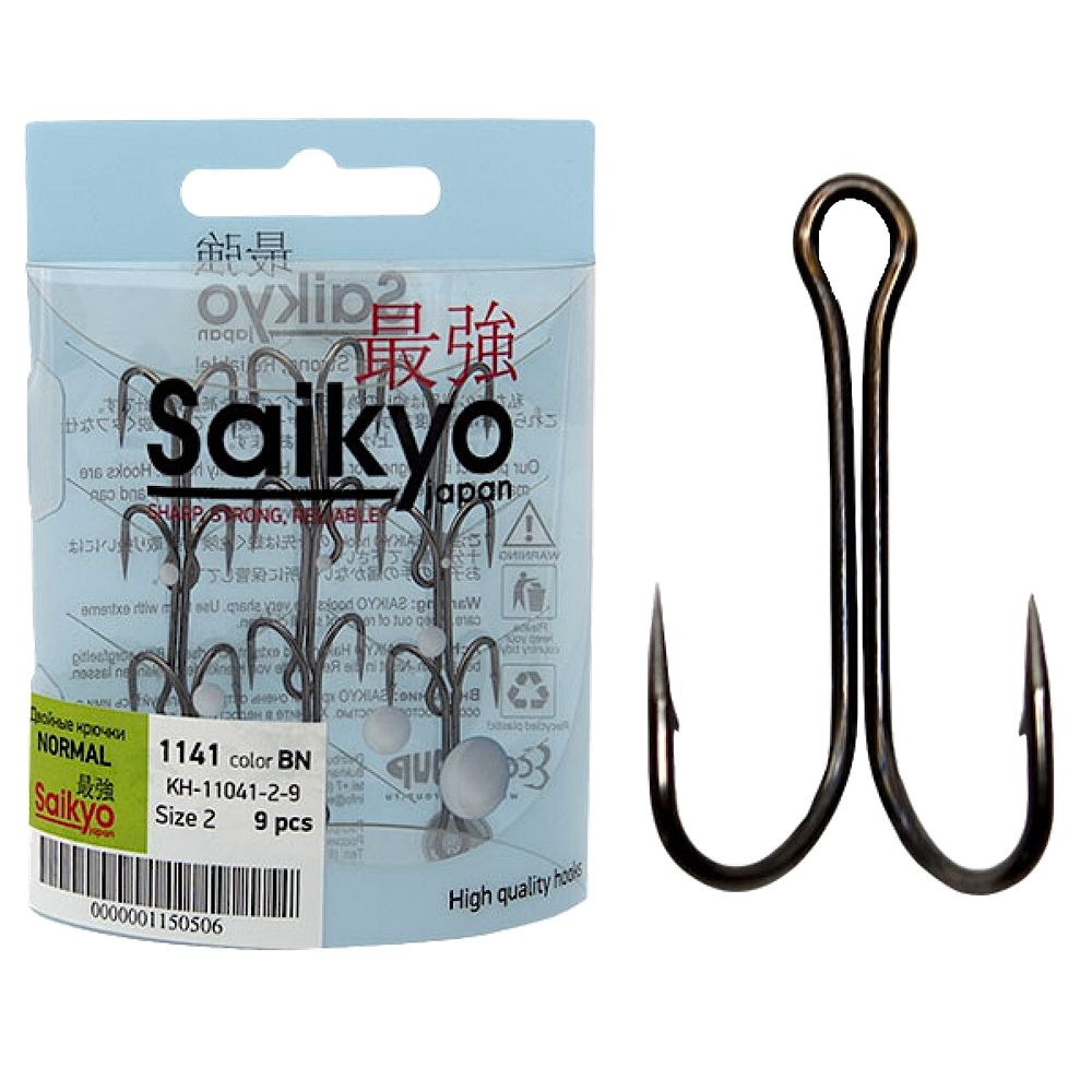 Двойник Saikyo KH-11041BN Normal Double Hook №01  6шт