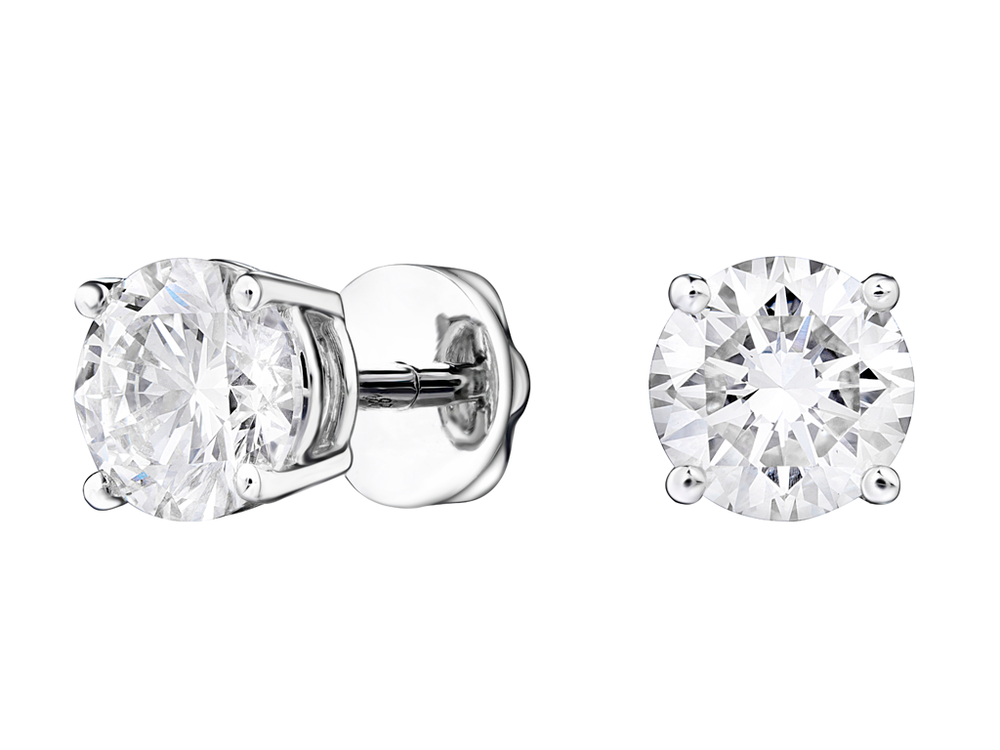 Серьги-пусеты с бриллиантами по 1.0 ct