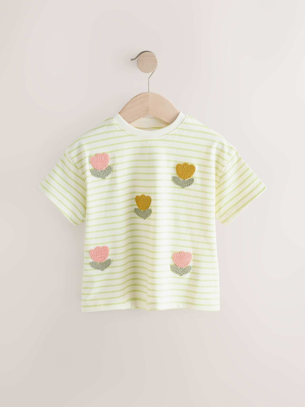 Футболка для девочки Next E44-979, Молочный, Салатовый